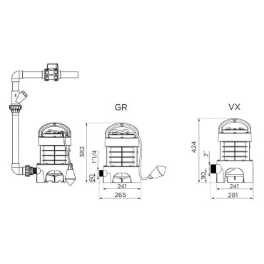 Sanipump dimensions