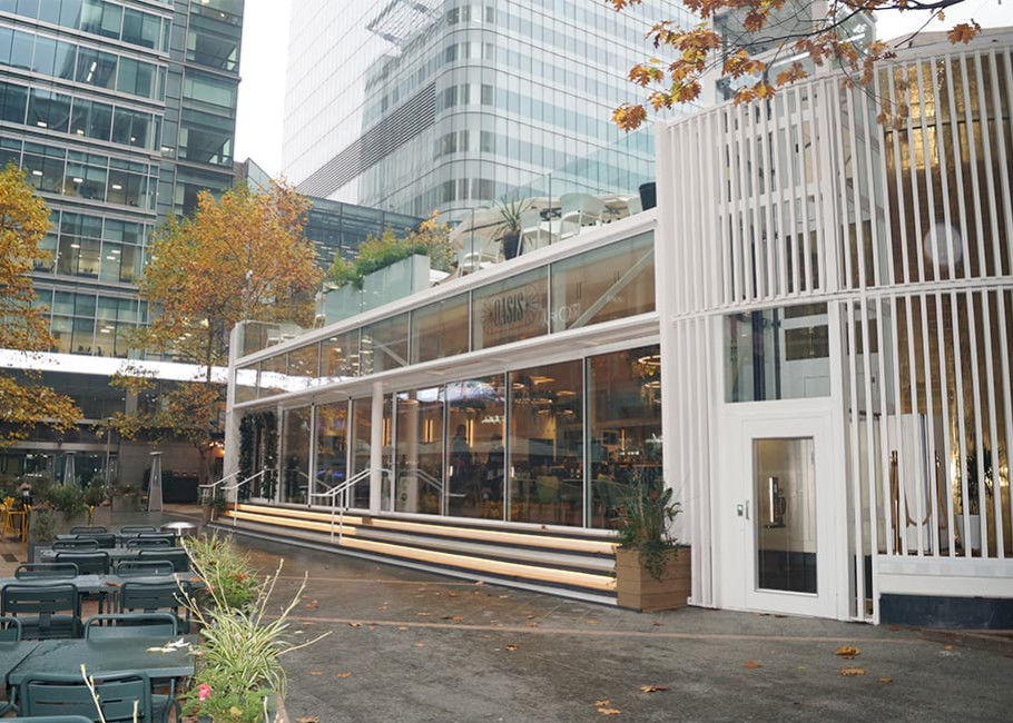 Sanicom 1 and Sanicom 2 installed at Oasis Bar & Terrace, Canary Wharf