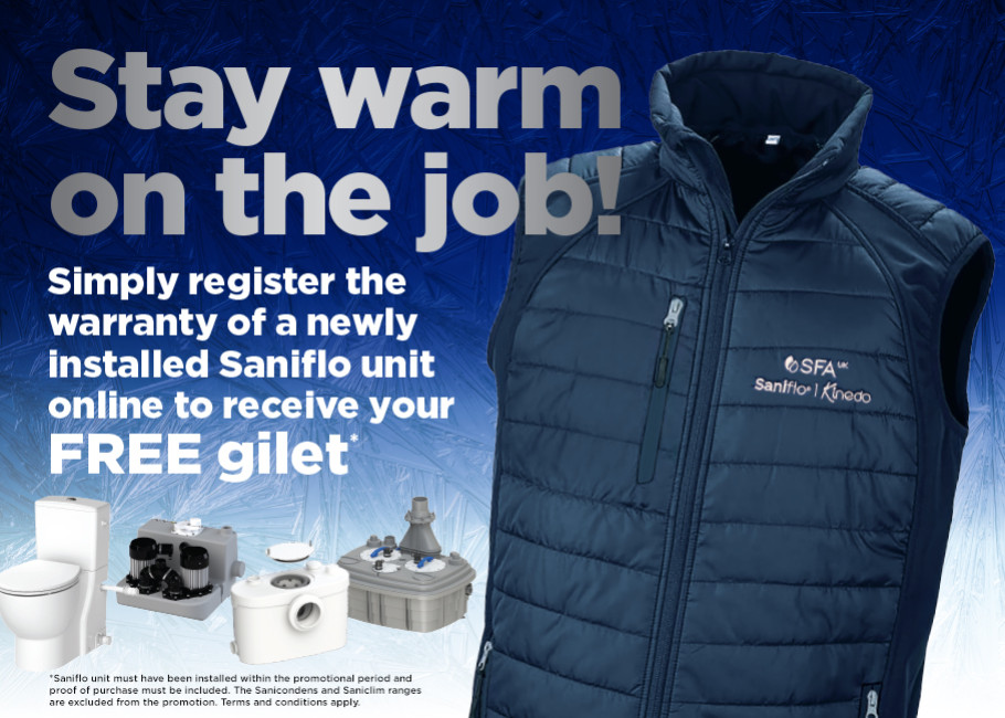 Installers, claim your free Saniflo gilet!